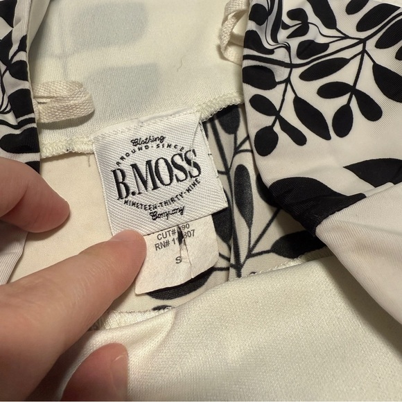 Vintage Y2K B. Moss Black & White Patterned Tie-Back Tube Top – Size Small - Picture 4 of 5